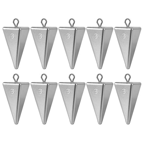Pyramid Sinkers Fishing Weights Sinkers, Saltwater Fishing Weights Assortment Pyramid Weights for Surf Fishing - size: 3oz-10pcs