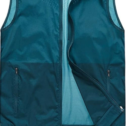 Fishing Vest - Fishing Vests for Men Zip Up Lightweight Sleeveless Utility Jackets Quick Dry Outwear Vests with Pockets - color: 01# Blue, size: Medium