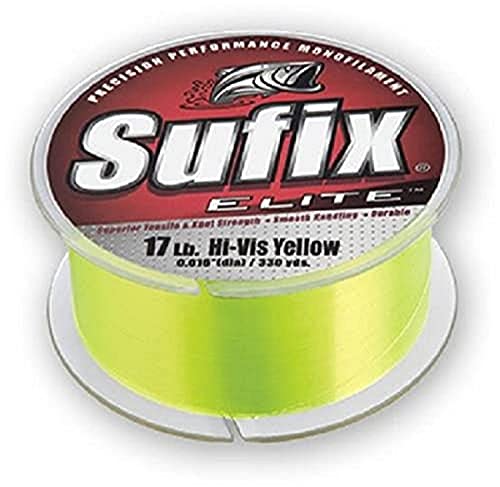 Sufix Elite 17 lb Fishing Line (330 YD Spool) - color: Hi Vis Yellow