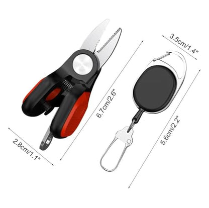 1Pcs Mini Stainless Steel Fishing Line Scissors, Red Non-Slip Handheld Cutter, Portable Shears for Cutting Braided PE, Carbon and Nylon Fishing Line, Durable Outdoor Angling Accessory