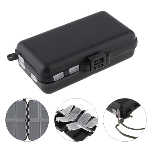 Mini Fishing Tackle Box, Small Fishing Accessories Storage, Double-Layer Lure Accessories Box, 9 Compartments (4.5 x 2.6 x 1.3 inch)