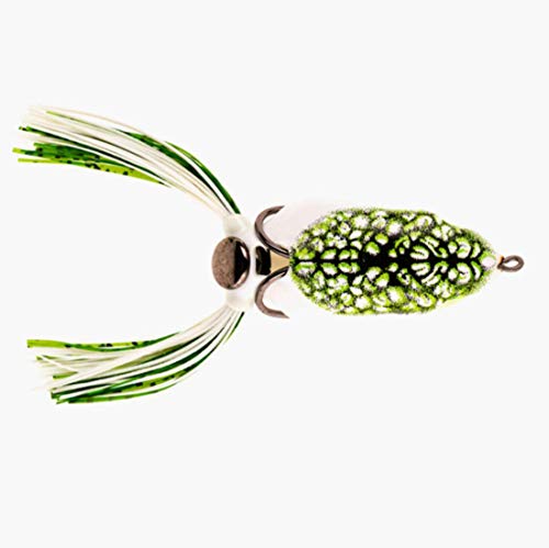 Southern Lure Scum Frog Painted Trophy Series Topwater Bass Fishing Hollow Body Frog Lure with Weedless Hooks, Natural Black and Green, 5/8 Ounce, SCMTRO