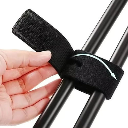 6PCS/12PCS Elastic Fishing Rod Straps Durable Portable Fits for Sea Pole Hand Pole Throwing Pole, Universal Fishing Pole Wrap Band Adjustable Fishing Rod Holder Belts - color: Black(6PCS)
