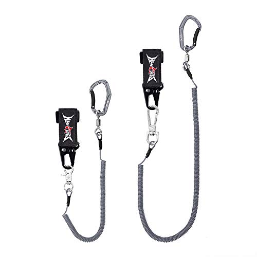 HERCULES M4 Fishing Lanyard, Fishing Pole Tether, Kayak Paddle Leash, Heavy Duty Retractable Coiled Lanyard for Fishing, Rods, Pliers, Boating, Paddles, Kayak - color: Paddle Leash (17.7" Plus, 5.9")