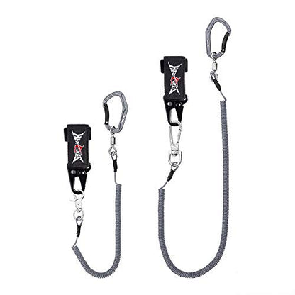HERCULES M4 Fishing Lanyard, Fishing Pole Tether, Kayak Paddle Leash, Heavy Duty Retractable Coiled Lanyard for Fishing, Rods, Pliers, Boating, Paddles, Kayak - color: Paddle Leash (17.7" Plus, 5.9")