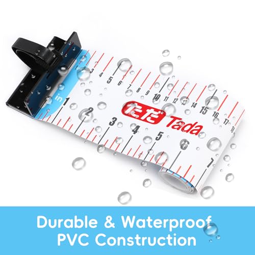 Tada 48in/122cm Fishing Ruler Fish Measuring Tape with Bump Board | Portable Roll Up Folding