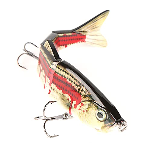 10in Multi Jointed Swimbait Fishing Lures Bait,4 Segment Big Giant Sinking Fishing Bass Lures,Crankbaits Swimbaits with Treble Hook - color: 10in,4.76oz-Color G