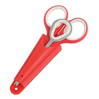 Scissor with Pliers Hook Remover Stainless Steel Fishing Multifunction Pliers Fishing Braided Line Cutter Fishing Gear Tackle - color: Red With White