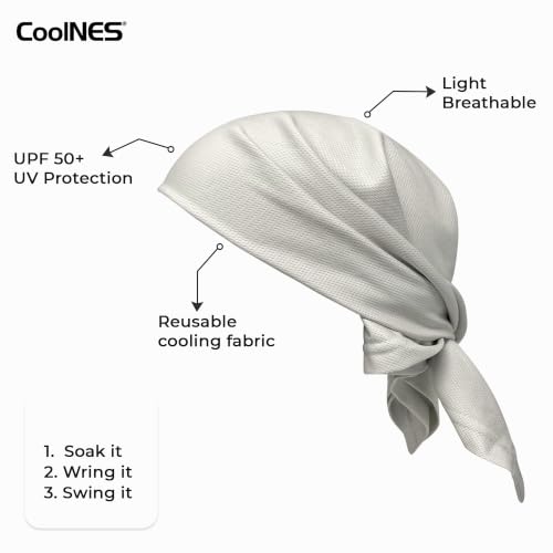 CoolNES - Cooling Bandana Adjustable Cools Instantly When Wet UPF 50 - color: Beige