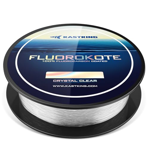 KastKing Fluorokote 100% Fluorocarbon Coated Fishing Line, Fluorocarbon Leader, Extreme Clarity,Fast Sinking,Shock Resistant, High Abrasion Resistance - size: 6LB(500Yard)