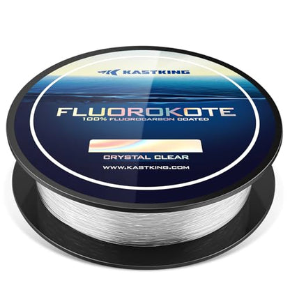 KastKing Fluorokote 100% Fluorocarbon Coated Fishing Line, Fluorocarbon Leader, Extreme Clarity,Fast Sinking,Shock Resistant, High Abrasion Resistance - size: 10LB(500Yard)
