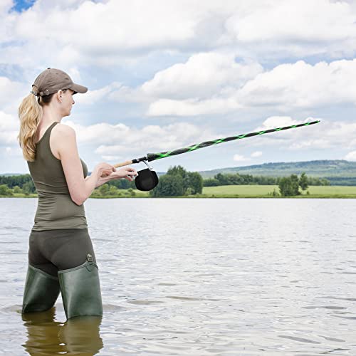 Sratte 8 Pack Fishing Rod Sleeves Reel Bags Casting Rod Socks Reel Cover Protective Fishing Case Braided Mesh Protector for Bait Casting Sea Fly Ice(for S Size Water Drop Wheel)