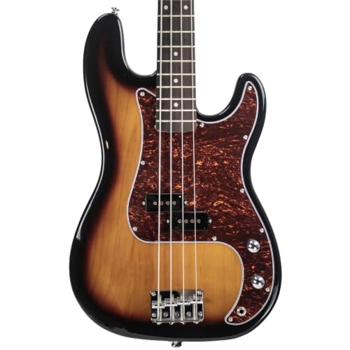 Sawtooth EP Series Alder Wood Electric Bass Guitar (Sunburst Alder Right-Handed) - color: Sunburst Alder Right-Handed, style: Right Hand