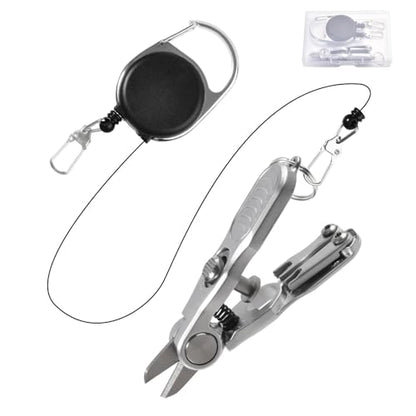 SPEEDWOX 3-in-1 Fishing Line Scissors with Retractors and Knot Tying Tool Accessories Zinc-Aluminum Alloy Stainless Steel Blade Fishing Tool for Cutting Mono and Fluoro Lines with Storage Box
