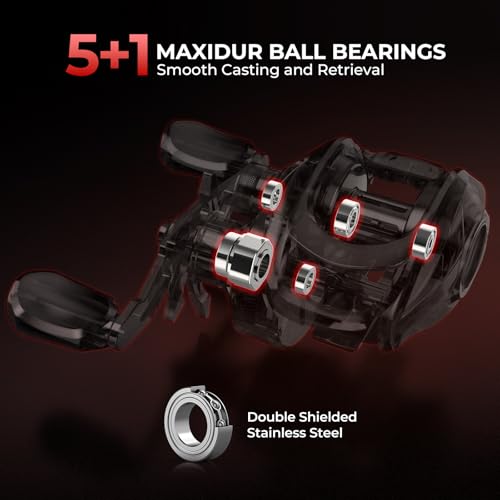 KastKing Brutus Twin-Tip Fishing Rod and Reel Combo, Baitcaster, Spinning & Spincast Combo, IM6 Graphite 2-Piece Rod with Backup Tip Section, EVA Handle, Durable & Sensitive, Freshwater Fishing - size: Left Handed Reel,7'0" M(2 Pcs + Extra Tip), style: Ba