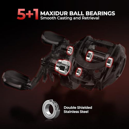 KastKing Brutus Twin-Tip Fishing Rod and Reel Combo, Baitcaster, Spinning & Spincast Combo, IM6 Graphite 2-Piece Rod with Backup Tip Section, EVA Handle, Durable & Sensitive, Freshwater Fishing - size: Left Handed Reel,6'0" M(2 Pcs + Extra Tip), style: Ba