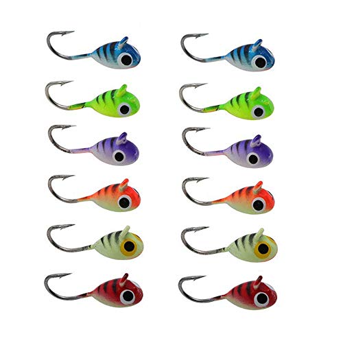 Ice Fishing Jigs Fishing Bait Jigging Lures Kit Winter Metal Lures - color: 0.78inch/0.06oz-12pcs