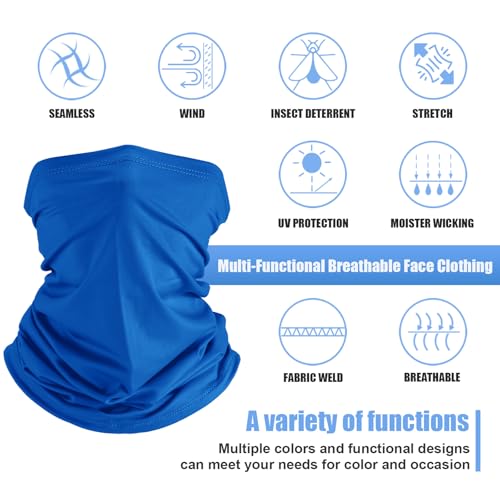 Geyoga Summer UV Protection Cooling Neck Gaiter | Sunscreen Breathable Face Scarf Bandana Mask Neck Gaiter for Outdoor Fishing Hiking Camping - color: Bright Colors
