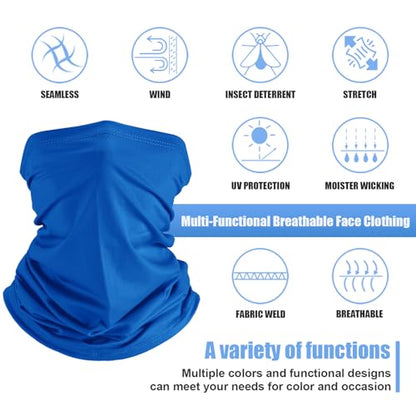 Geyoga Summer UV Protection Cooling Neck Gaiter | Sunscreen Breathable Face Scarf Bandana Mask Neck Gaiter for Outdoor Fishing Hiking Camping - color: Bright Colors