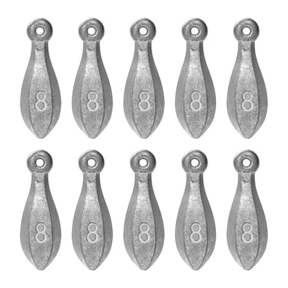 BLUEWING Bank Sinker 1LB/2LB/3LB/5LB/6LB Box Fishing Weights Saltwater Bullet Lead 1oz,2oz,3oz,5oz,8oz,10oz,12oz,16oz,32oz - style: #16 8oz, 10 Pack
