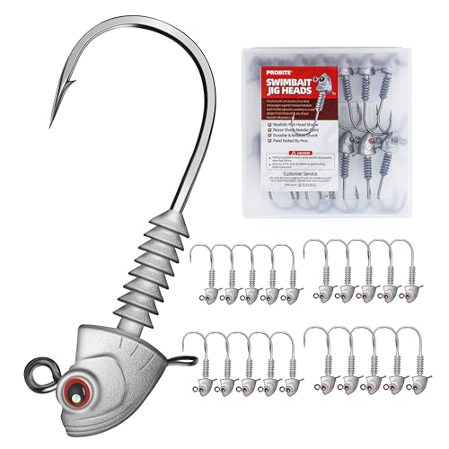 Swimbait Jig Heads, 20PCS/Box, 4 Size Options, Strong Hook & Anti-Loose Design, Ideal for Freshwater & Saltwater Fishing - size: Mixed Sizes