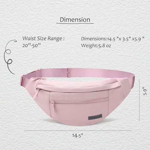 MAXTOP Large Fanny Pack Sling Bag with 4-Zipper Pockets Travel Essentials for Women Men Crossbody Bag,for Traveling Cycling Hiking Climbing Camping,Pink - color: Pink