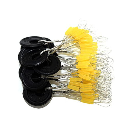 600 Pieces Fishing Bobber Stopper,6 in 1 Soft Silicone Material Beads Float Sinker Stops - color: Orange & Cylinder, size: L-600PCS