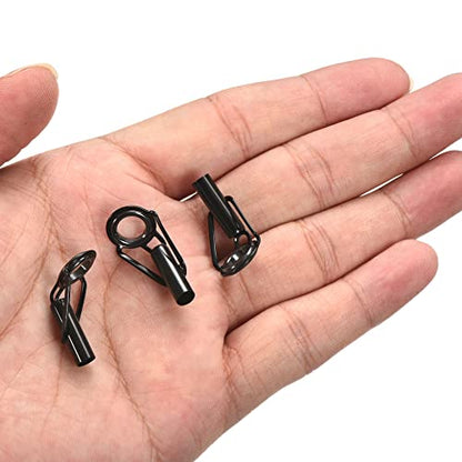 PATIKIL Tube Dia Fishing Rod Tips Repair Kit, Stainless Steel Black Guide Ring for Fishing - size: 4.4mm