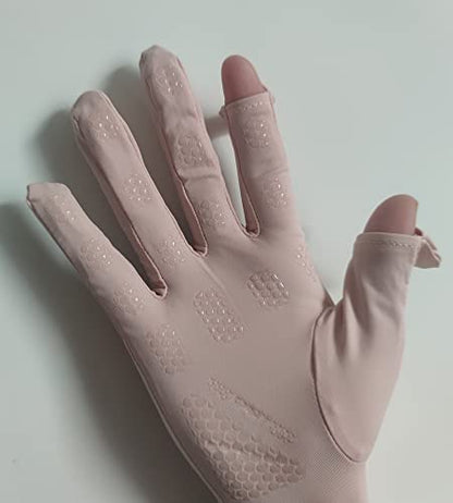 Women's UPF 50+ Sun UV Protection Driving Gloves (for S-M Hands) - color: Grey