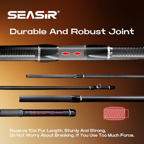 SEASIR Salminus Travel Fishing Rod, 4 Piece M/MH Biatcaster Rod | , XF Baitcasting Rod, Portable, 40T Carbon Fiber, Fuji O, EVA Grip, Saltwater Freshwater Bass Trout Big Fish - style: C1804m-xf