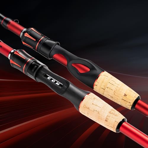 EOW XPEDITE LITE Portable Telescopic Fishing Rods & Combo, Spinning & Casting Fishing Poles, 24T Carbon Rod Blanks, Solid Carbon Tip, Split Cork Grips, Travel Rod, Combos with 5+1BB Spinning Reel - size: 6'-M-Fast, style: Rod- Spinning