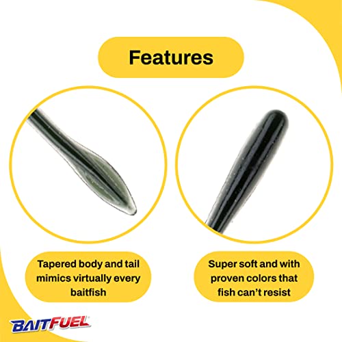 NetBait Crush Worm BaitFuel Infused Soft Worm | Finesse Drop Shot & Shaky Head Bait | 6 Inch, Midnight Green
