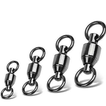 Fishing Barrel Swivels Saltwater Small Ball Bearing Swivel Heavy Duty Stainless Steel Swivels Freshwater Fish Tackle - size: Size2 (51lb) 40 Pack