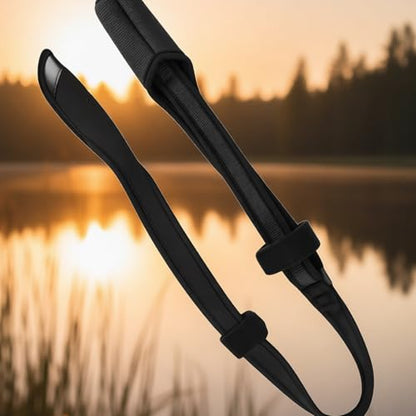 Rod Securing Band Fishing Rod Binding Strap Carrying Belt with Shock Cap and Comfortable Shoulder Harness Fishing Carriers