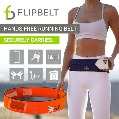FlipBelt Classic Running Belt, Phone Holder for Running, Money Belt Pouch - color: Neon Punch, size: Extra Small