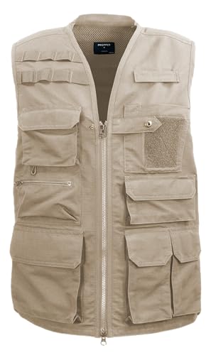 Edgetec Outdoor Utility Vest, Fishing, Hunting, Tactical Ripstop - color: Khaki, size: 3X-Large