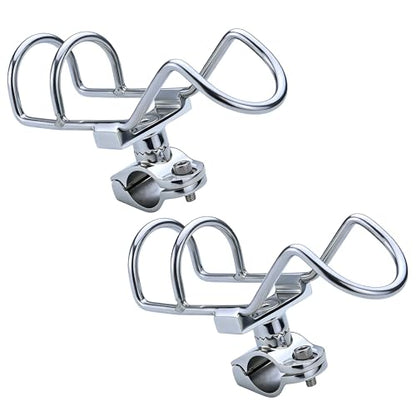 YANYUCB Fishing Rod Holders,316 Stainless Steel Adjustable Boat Rod Holders, 360°Rotatable Rail Mount Rod Holder,Fits 1",1-1/4" Rail,Heavy-Duty Rod Holder for Fishing Boats, Yachts(2-Pack)