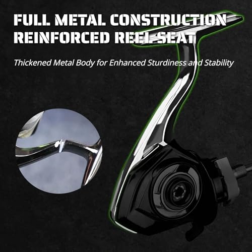 Spinning Fishing Reel – Metal Spool, Long Cast Deep Spool Reel, Smooth Drag System, Metal + Nylon Body Lure Reel for Bass Trout Carp, Freshwater & Saltwater Spinning Reel - size: 5000