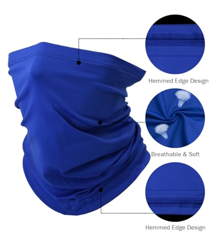 Fishing Neck Gaiter, Sun Protection Face Mask, Cooling Neck Shield Scarf Cycling Balaclava Bandana for Men and Women - color: Royal Blue