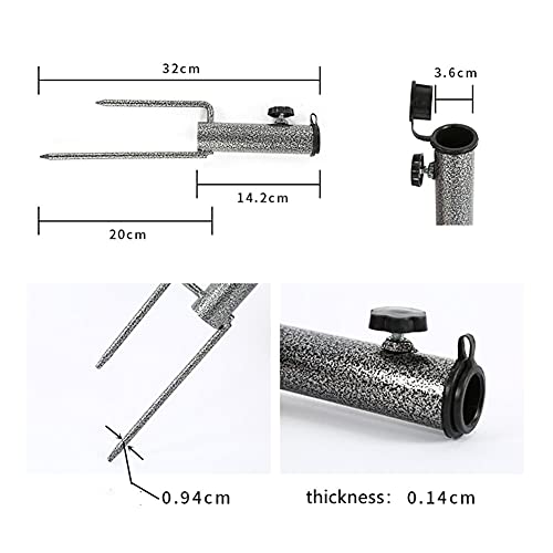 2 Pieces Patio Umbrella Steel Anchor, Heavy Duty Beach Umbrella Stand, Ground Grass Screw Holder Stands with 2 Forks for Lawn, Patio, Outdoor, Garden, Beach, Fishing