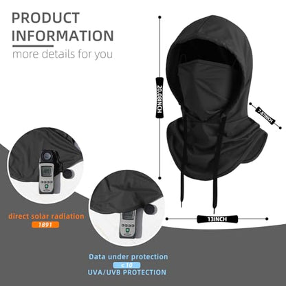 Summer Balaclava Face Mask with Breathable Holes Sun Face Shield UV Protection Full Head Mask for Men Women Fishing Cycling - color: Black-standard