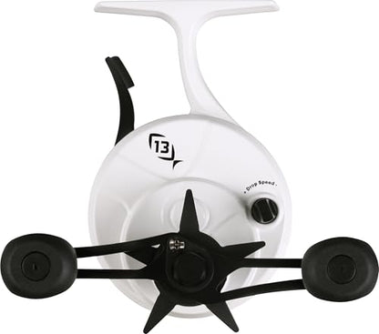 13 Fishing - Freefall Ghost - Inline Ice Fishing Reels - style: Left Hand Retrieve