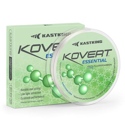 KastKing Kovert 100% Fluorocarbon Fishing Line - Clear Fishing Leader, High Sensitivity, Strong Knot Strength, Shock & Abrasion Resistant, Extreme Clarity, Ultra-Low Visibility, Fast Sinking - color: Kovert Essential (Economic), size: 15LB-200Yds (Clear)