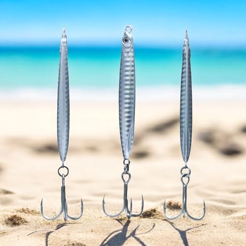 Saltwater Fishing Lures Fishing Jigs Fishing Spoons for Striped bass, Pompano, Spanish Mackerel ，Bluefish - color: Silver (3pcs), size: 1.06 oz / 30 g