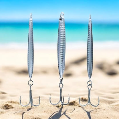 Saltwater Fishing Lures Fishing Jigs Fishing Spoons for Striped bass, Pompano, Spanish Mackerel ，Bluefish - color: Silver (3pcs), size: 1.06 oz / 30 g