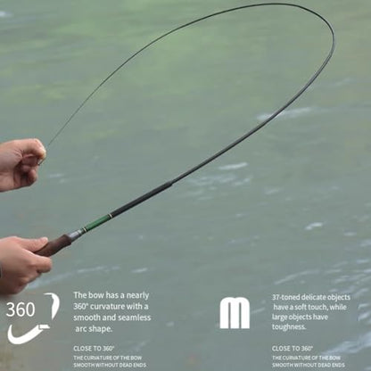 -for Compact for Mini Fishing Rod 1.2m-1.8m, Lightweight Carbon Fiber Portable Travel Pole with 28cm Storage Size for Pocket, Green