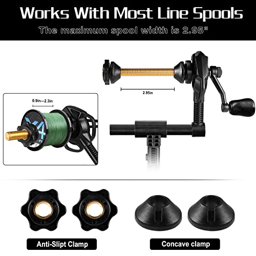 PLUSINNO Fishing Line Spooler For Fishing Reels, Fishing Gear And Equipment Gift For men With Unwinding Function Versatile for Thick & Thin Rods, Works with Spinning Reel, Cast Reel Without Line Twist - style: Fishing Rod Clamp Spooler