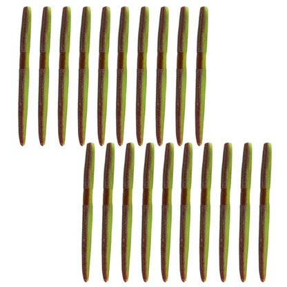 Soft Plastic Worms for Bass Fishing 20pcs FS/RE-09 | Salted ,Soft Plastic ,Fishing Lures ,with Hook Slot ,5.31in ,Saltwater Freshwater ,Bass Baits - color: Color D
