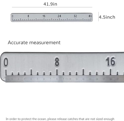 Fish Ruler for Boat 40"/48" with Backing Adhesive Fish Measuring Sticker Foam Fish Measuring Board for Fishing Boat, Cooler, Kayak, Yacht Fish Ruler Boat Accessories - color: Light Grey