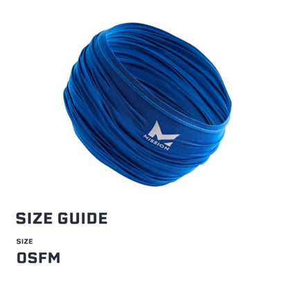 MISSION Multi-Use Neck Gaiter Face Mask for Ski & Outdoors, UPF 50, Breathable Lightweight Fabric - color: Blue